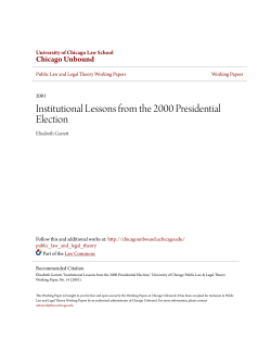 Institutional Lessons from the 2000 Presidential Election