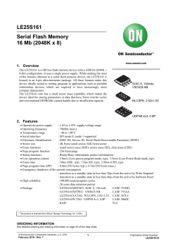 LE25S161 Serial Flash Memory 16 Mb (2048K x 8)