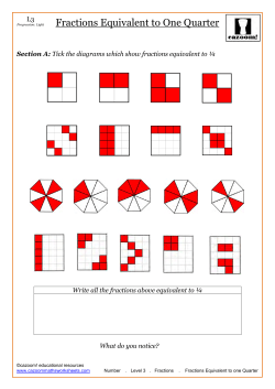 Fractions Equivalent to One Quarter