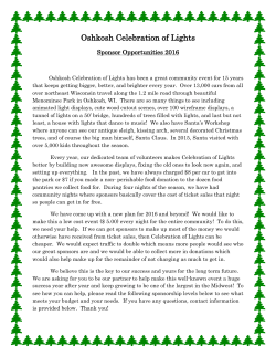 2017 Sponsorship - Oshkosh Celebration of Lights