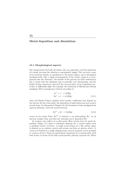 15 Metal deposition and dissolution