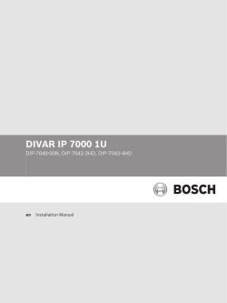 im divar ip 7000 1u - Bosch Security Systems