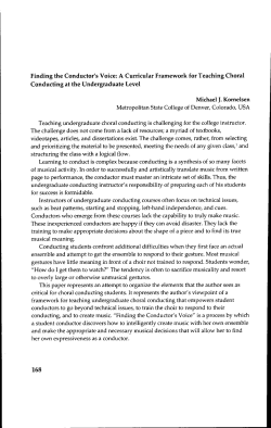 Finding the Conductor`s Voice: A Curricular Framework for Teaching