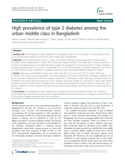 High prevalence of type 2 diabetes among the urban middle class in