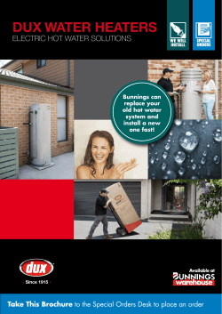 DUX WATER HEATERS