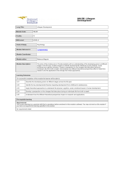 Module Lifespan Development