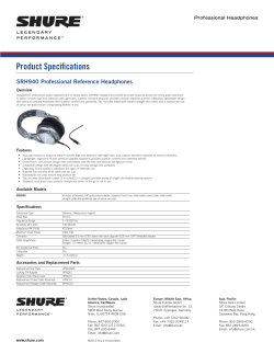 SRH940 Spec Sheet
