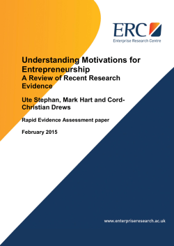 Understanding Motivations for Entrepreneurship