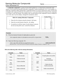 Naming Molecular Compounds