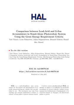 Comparison between Lead-Acid and Li-Ion Accumulators in