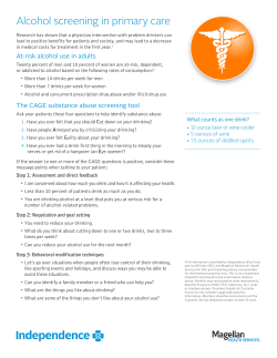 Alcohol screening in primary care