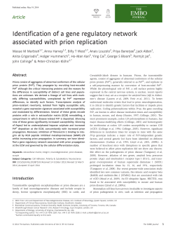 Identification of a gene regulatory network associated with prion