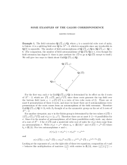 some examples of the galois correspondence