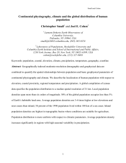 Continental physiography, climate and the global