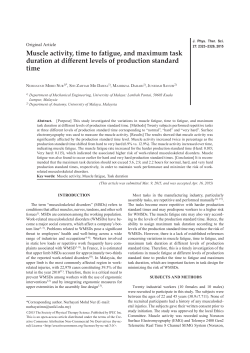 Muscle activity, time to fatigue, and maximum task