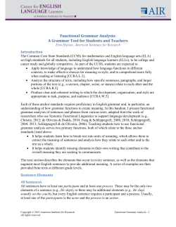 Functional Grammar Analysis