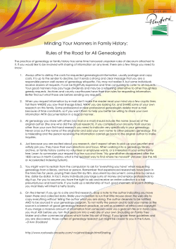 Minding Your Manners in Family History: Rules of the Road for All
