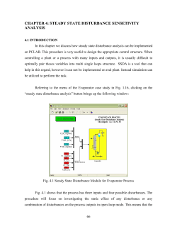chapter 4: steady state disturbance sensetivity analysis