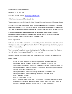 History of European Exploration HIS Mondays, 2