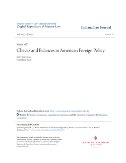 Checks and Balances in American Foreign Policy