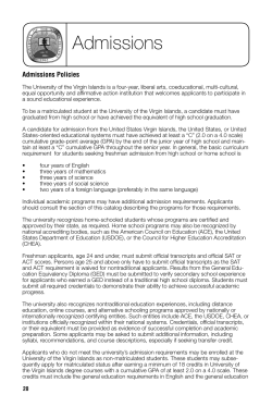 Admissions - University of the Virgin Islands