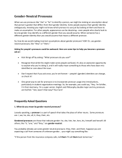 Gender-Neutral Pronouns