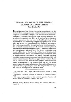 The Ratification Of The Federal Income Tax Amendment