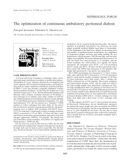 The optimization of continuous ambulatory peritoneal dialysis