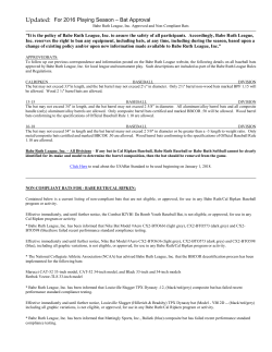 Updated: For 2016 Playing Season &ndash; Bat Approval