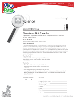 Dissolve or Not Dissolve