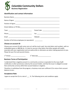 Columbia Community Dollars