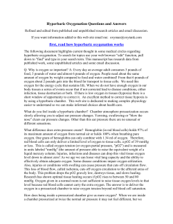 Hyperbaric Oxygenation Questions and Answers first, read how