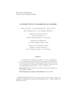 3-CONSECUTIVE C-COLORINGS OF GRAPHS&lowast; - DML-PL