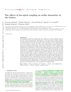 The effects of bar-spiral coupling on stellar kinematics in the Galaxy