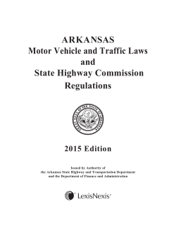 ARKANSAS Motor Vehicle and Traffic Laws and State Highway