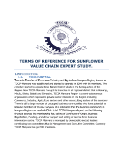 terms of reference for sunflower value chain expert study.