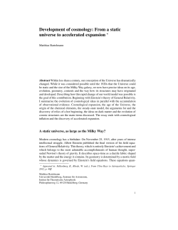 Development of cosmology - Institut f&uuml;r Theoretische Astrophysik
