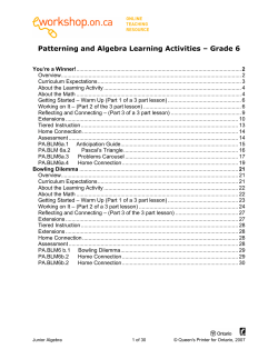 Patterning and Algebra