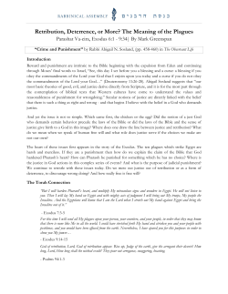 Retribution, Deterrence, or More? The Meaning of the Plagues