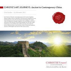 CHRISTIE`S ART JOURNEYS: Ancient to Contemporary China