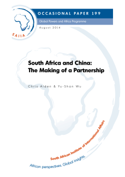 South Africa and China: The Making of a Partnership