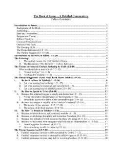 The Book of James -- Detailed Commentary