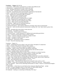 Vocabulary – Chapter 3.2, 3.3, 3.4 1. Conversion
