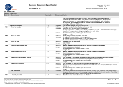 Business Document Specification Price list 20.1.1