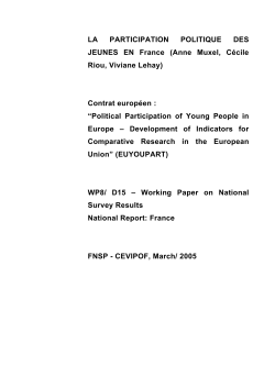 Political Participation of Young People in Europe