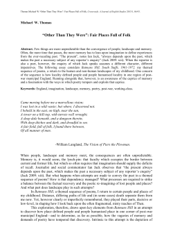 “Other Than They Were”: Fair Places Full of Folk