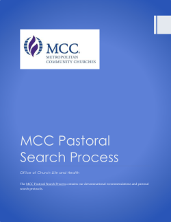 MCC Pastoral Search Process - Metropolitan Community Churches