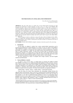 THE PROCESSING OF ANIMAL RELATED EXPRESSIONS1