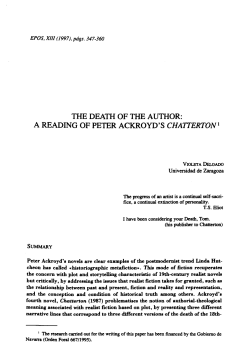 The Death of the Author. A Reading of Peter Ackroyd`s - e