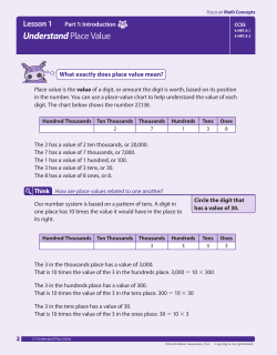 Math 4 Unit 1 Lesson 1 - Understand Place Value